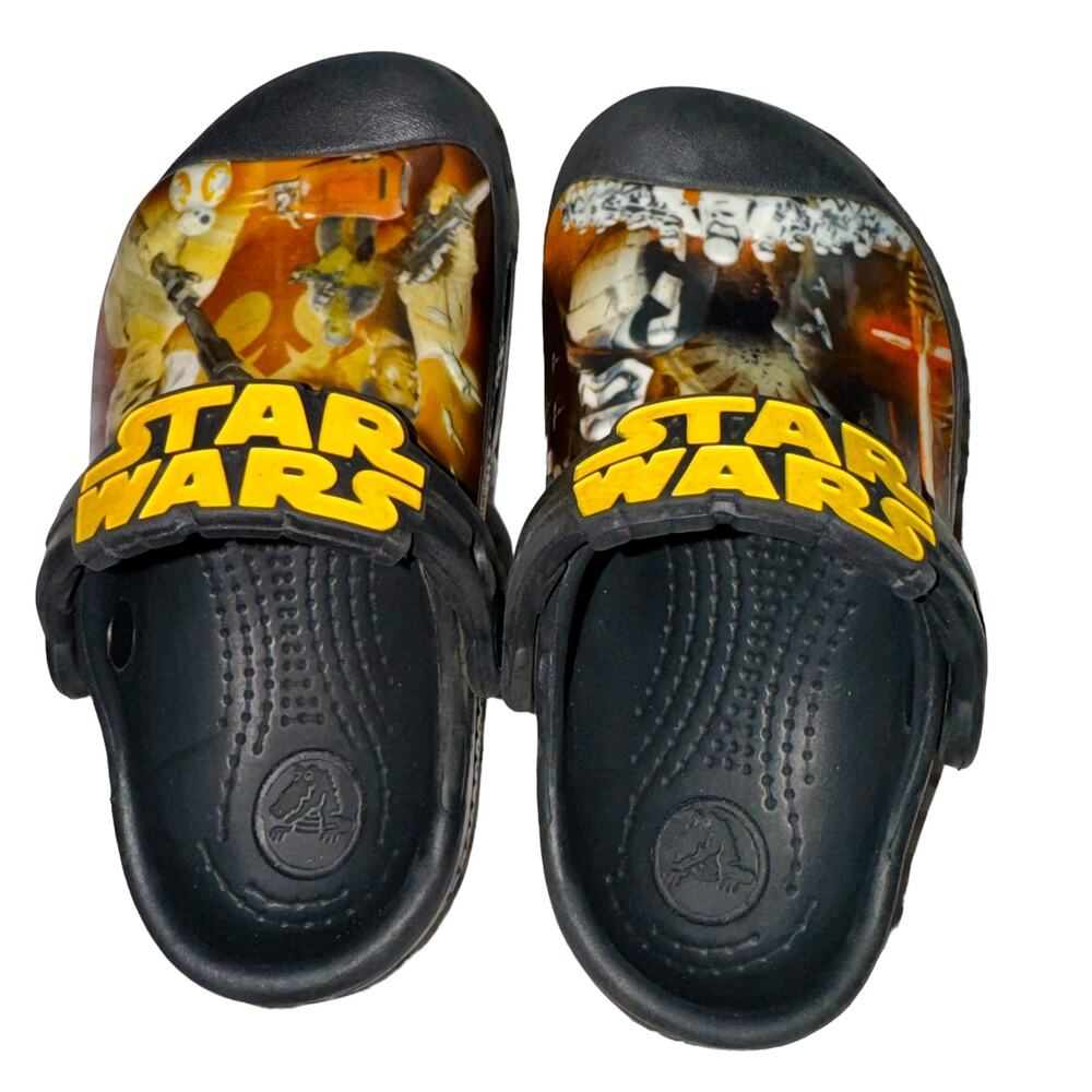 Crocs Toddler Size 8/9 C Star Wars Episode VII Black Slip On Clogs